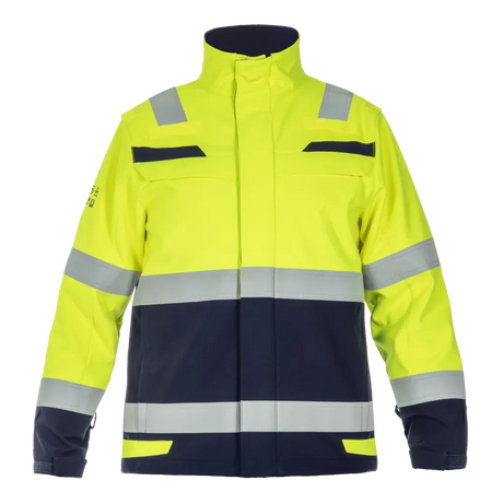 Multinorm softshell jack Menorca - Fluor Geel - Marine