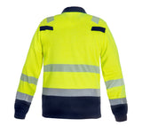 Multinorm sweater Mauritius - Fluor Geel - Marine