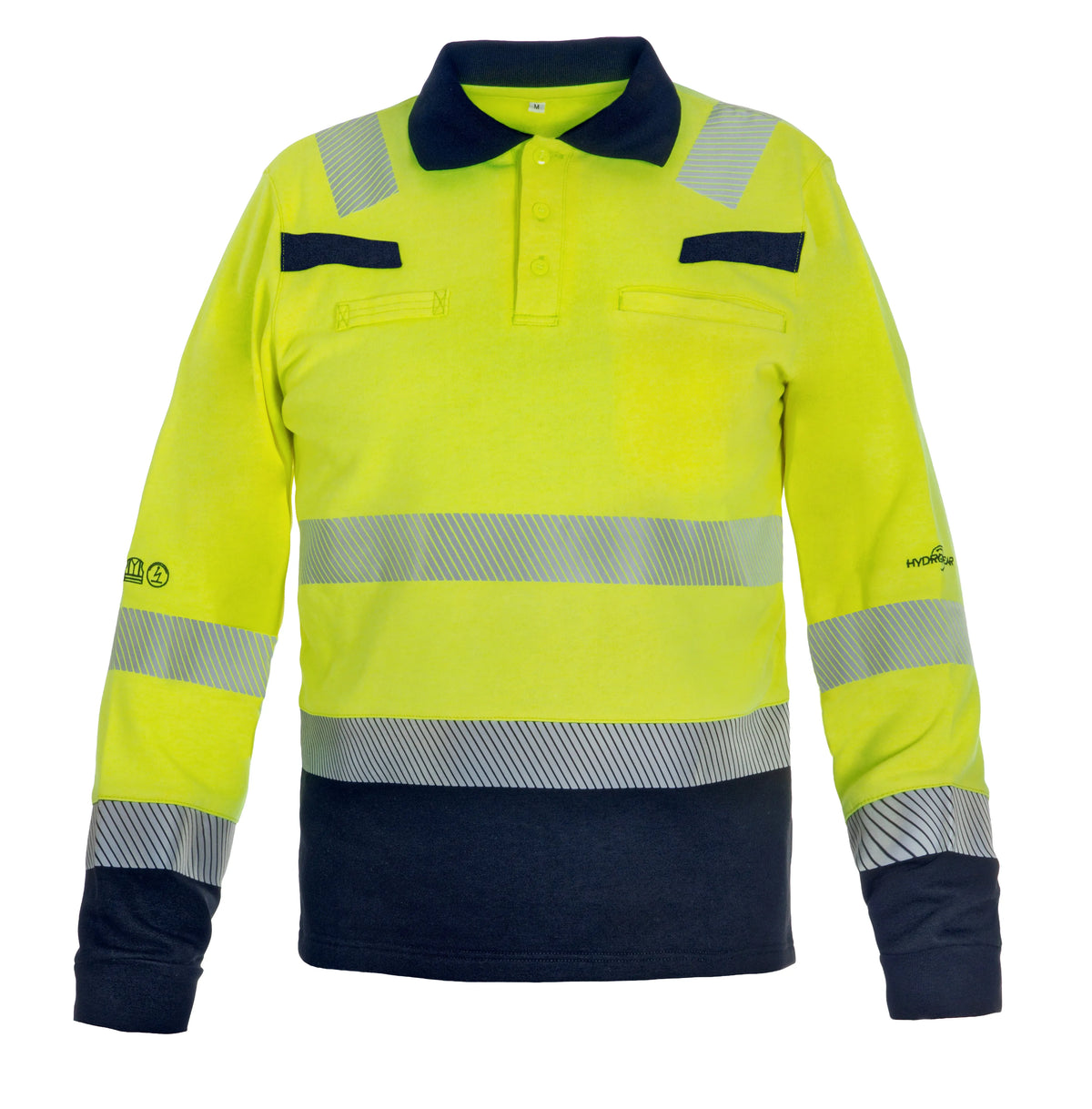 Multinorm sweater Mauritius - Fluor Geel - Marine