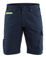 Korte Werkbroek 1499 - Donker marineblauw/High Vis Geel