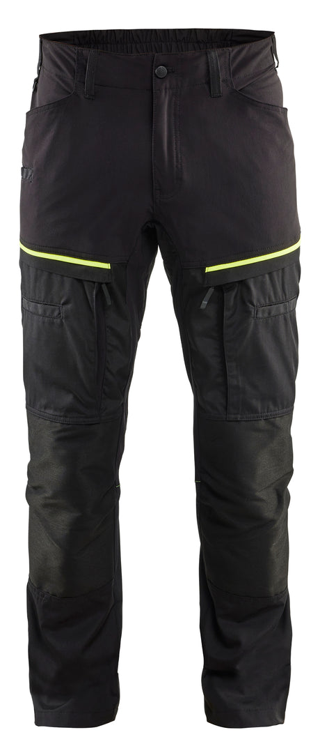 Service Werkbroek Stretch 1456 - Zwart/High Vis Geel