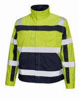 Jas 07109 - 171 - hi-vis geel/marine