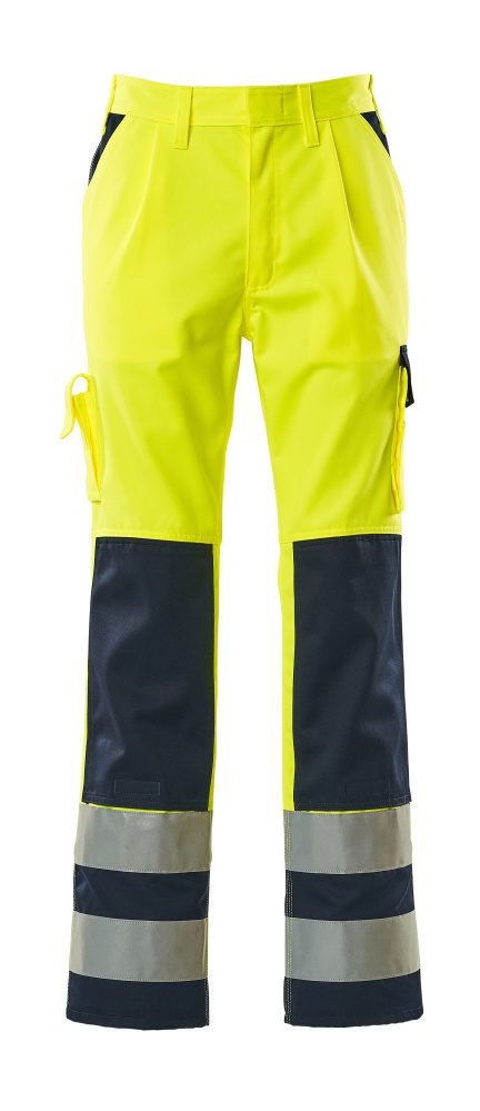 Broek met kniezakken 07179 - 171 - hi-vis geel/marine