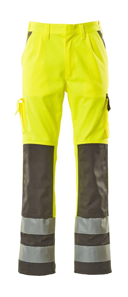 Broek met kniezakken 07179 - 17888 - hi-vis geel/antraciet
