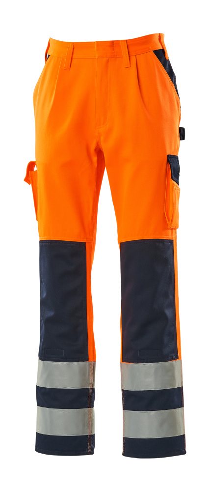 Broek met kniezakken 07179 - Hi-Vis Oranje/Marine (141)