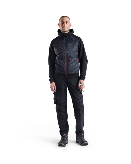 Hooded Hybride Sweatshirt met Rits 3463