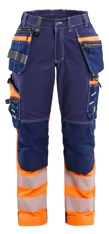 High-Visibility Werkbroek Dames 7196 - Marineblauw/Oranje