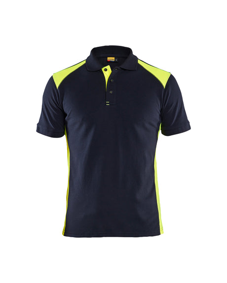 Poloshirt 3324 - Donker marineblauw/High Vis Geel