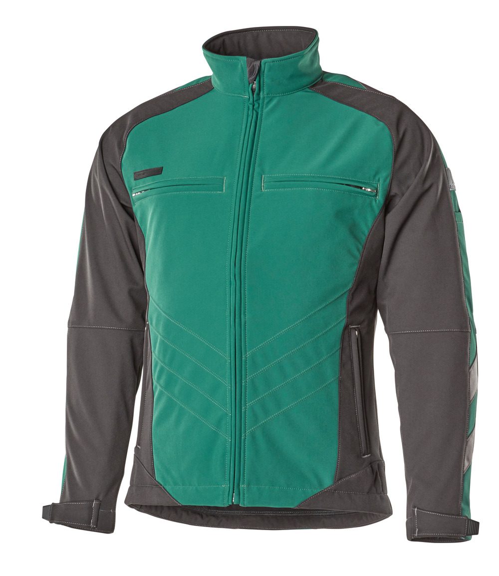 Softshell jas 12002 - 0309 - groen/zwart