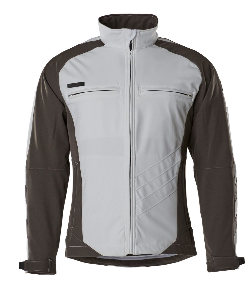 Softshell jas 12002 - 0618 - wit/donkerantraciet