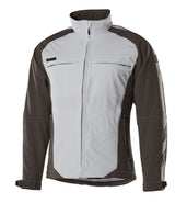 Softshell jas 12002 - 0618 - wit/donkerantraciet