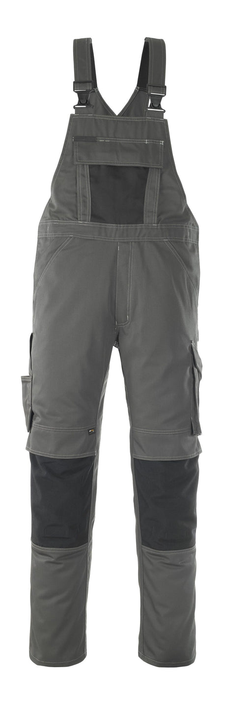 Amerikaanse overall met kniezakken 12069 - 1809 - donkerantraciet/zwart
