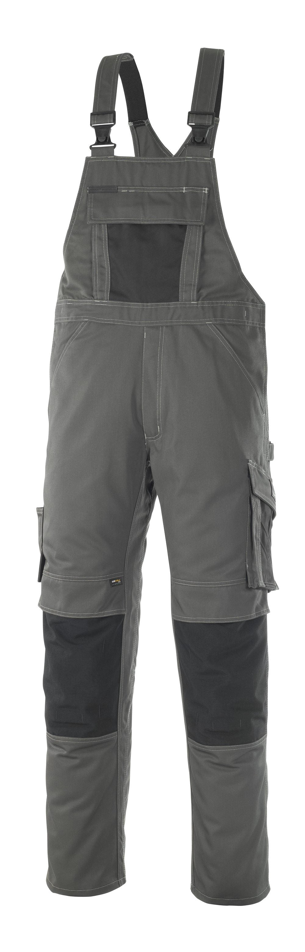 Amerikaanse overall met kniezakken 12069 - 1809 - donkerantraciet/zwart