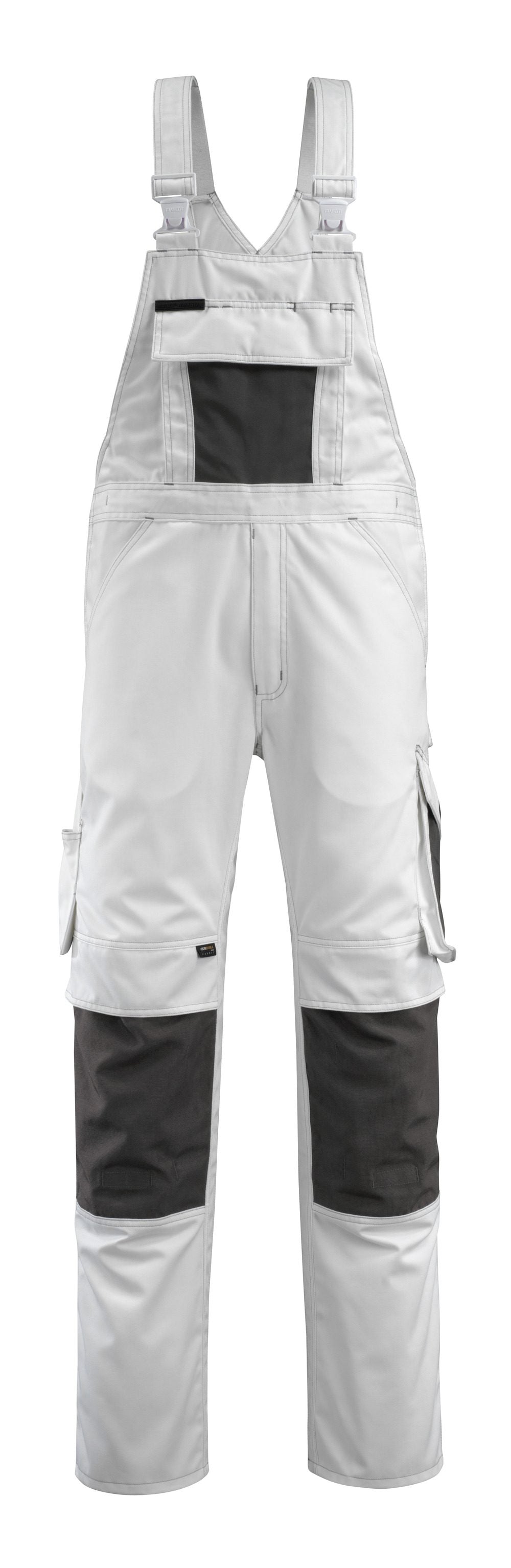 Amerikaanse overall met kniezakken 12169 - 0618 - wit/donkerantraciet