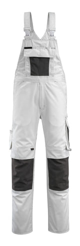Amerikaanse overall met kniezakken 12169 - 0618 - wit/donkerantraciet