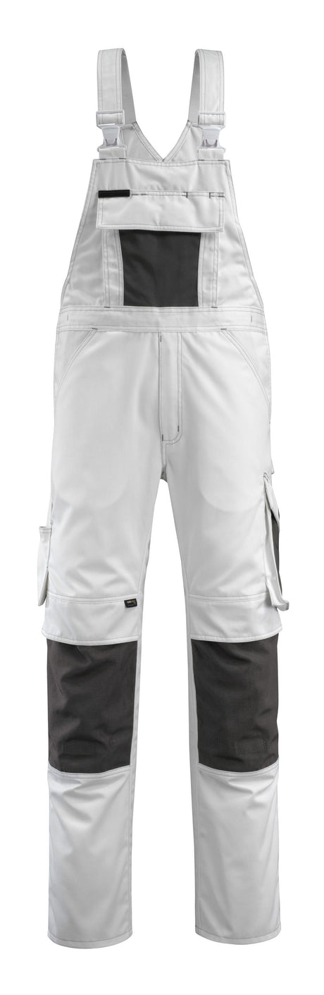 Amerikaanse overall met kniezakken 12169 - 0618 - wit/donkerantraciet