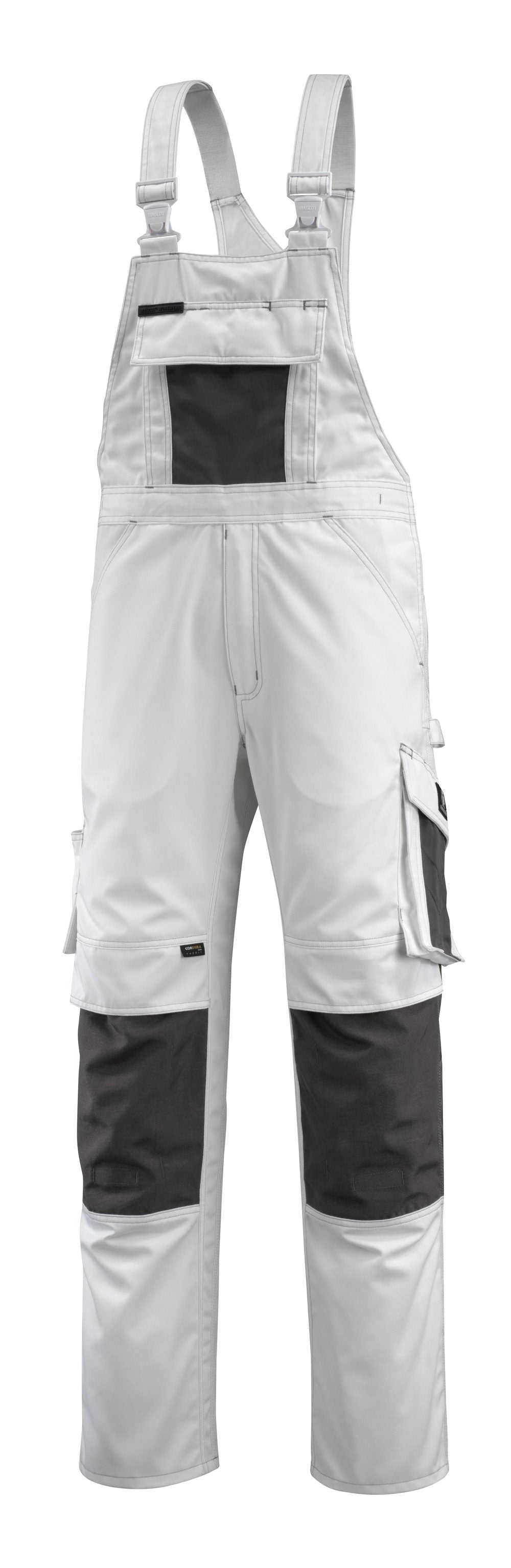 Amerikaanse overall met kniezakken 12169 - 0618 - wit/donkerantraciet
