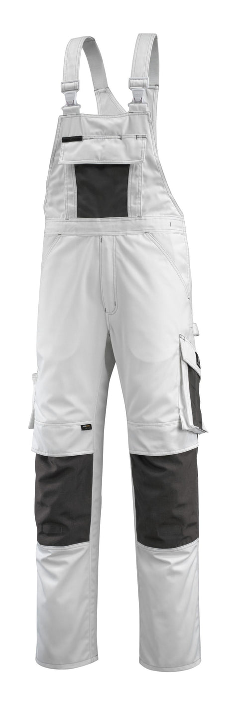 Amerikaanse overall met kniezakken 12169 - 0618 - wit/donkerantraciet