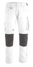 Broek met kniezakken 12179 - 0618 - wit/donkerantraciet