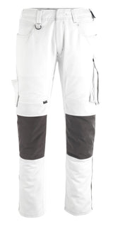 Broek met kniezakken 12179 - 0618 - wit/donkerantraciet