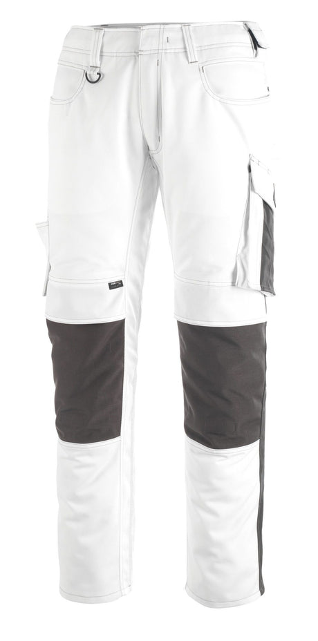 Broek met kniezakken 12179 - 0618 - wit/donkerantraciet