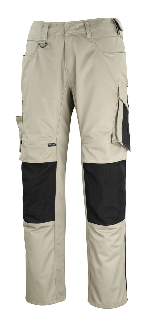 Broek met kniezakken 12179 - 5509 - lichtkhaki/zwart