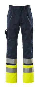 Broek met kniezakken 12379 - 0117 - marine/hi-vis geel