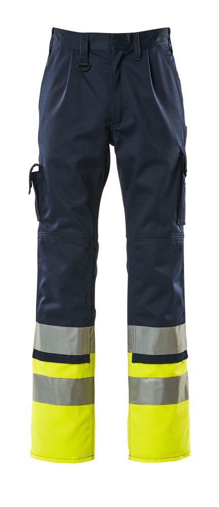 Broek met kniezakken 12379 - 0117 - marine/hi-vis geel