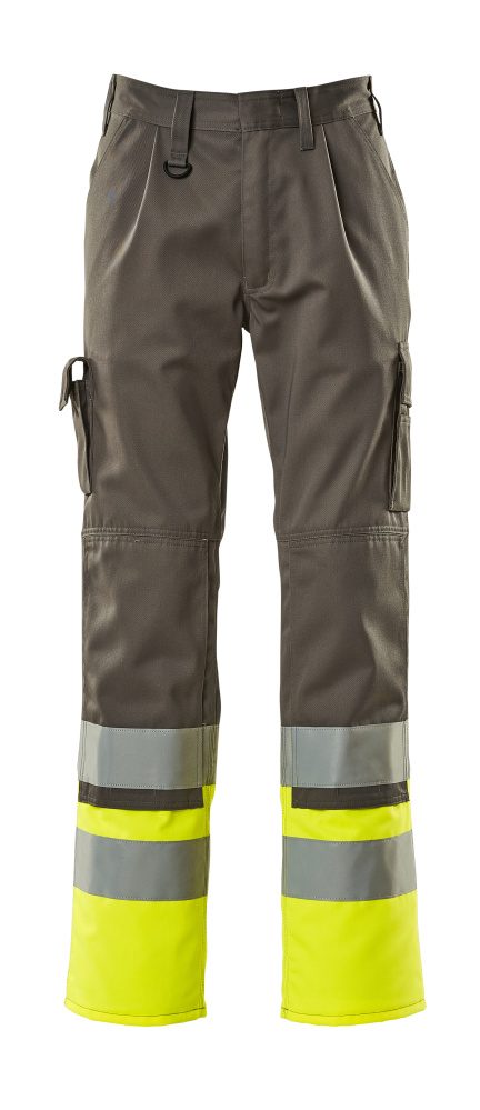 Broek met kniezakken 12379 - 88817 - antraciet/hi-vis geel