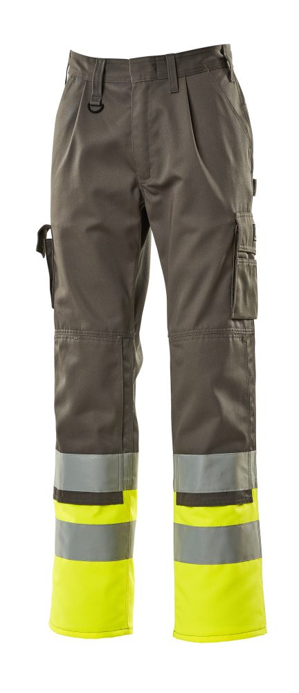 Broek met kniezakken 12379 - 88817 - antraciet/hi-vis geel
