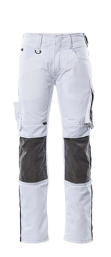 Broek met kniezakken 12679 - 0618 - wit/donkerantraciet