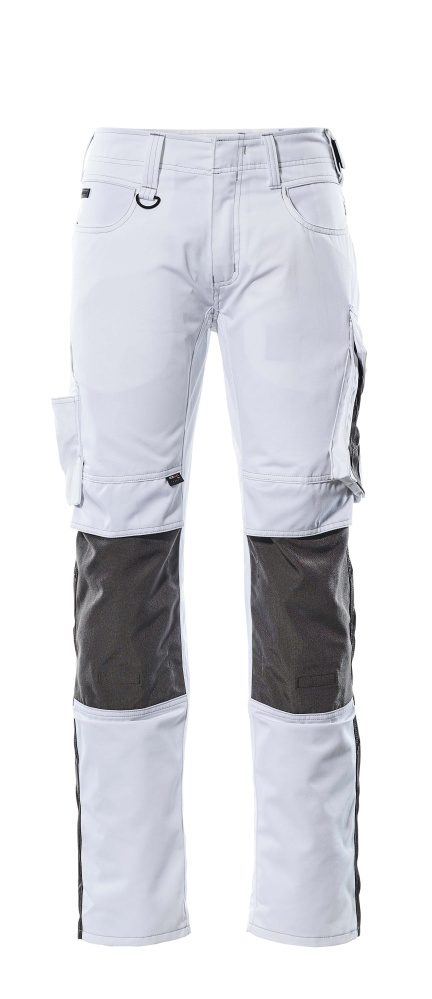 Broek met kniezakken 12679 - 0618 - wit/donkerantraciet