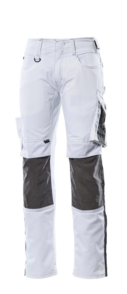 Broek met kniezakken 12679 - 0618 - wit/donkerantraciet