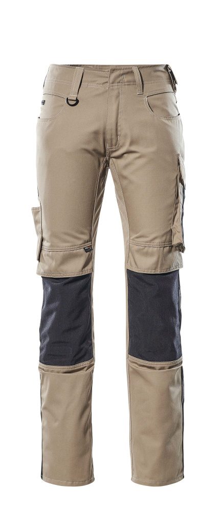 Broek met kniezakken 12679 - 5509 - lichtkhaki/zwart