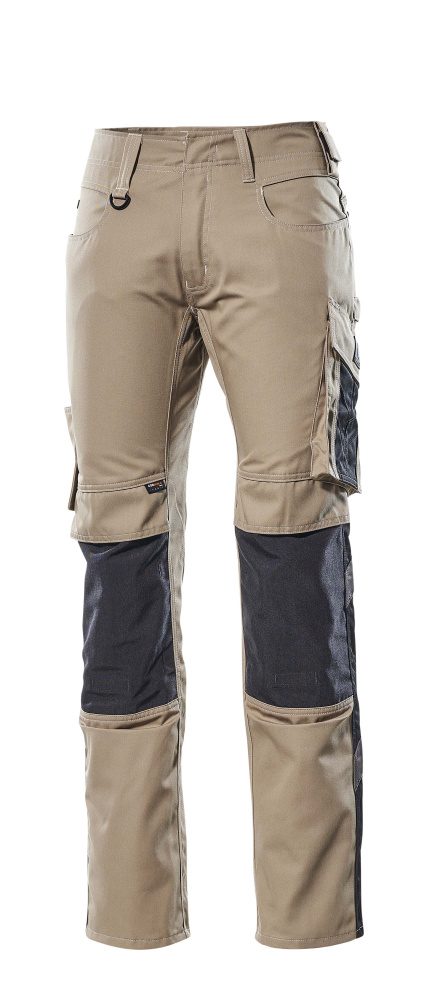 Broek met kniezakken 12679 - 5509 - lichtkhaki/zwart