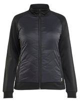 Hybride Sweatshirt met Rits Dames 3419 - Zwart/Donkergrijs