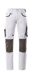 Broek met kniezakken 13079 - 0618 - wit/donkerantraciet