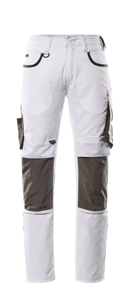 Broek met kniezakken 13079 - 0618 - wit/donkerantraciet