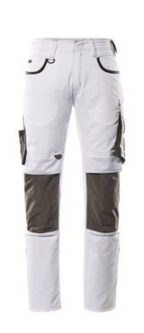 Broek met kniezakken 13079 - 0618 - wit/donkerantraciet