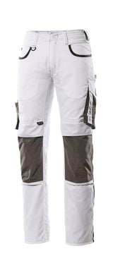 Broek met kniezakken 13079 - 0618 - wit/donkerantraciet