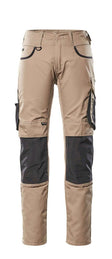 Broek met kniezakken 13079 - 5509 - lichtkhaki/zwart