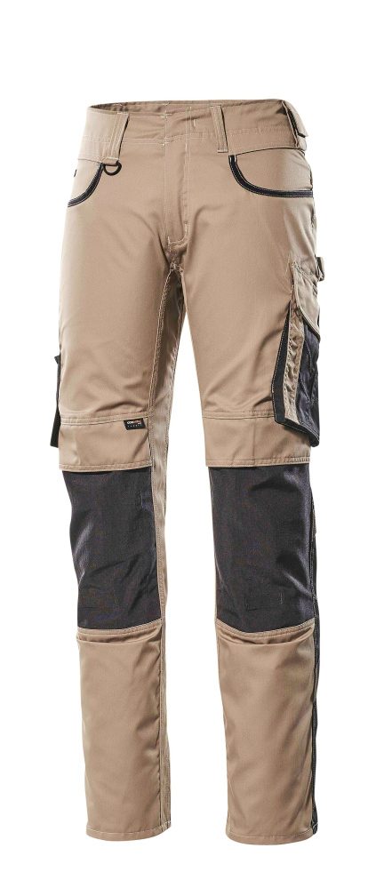 Broek met kniezakken 13079 - 5509 - lichtkhaki/zwart