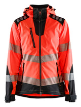 High-Visibility Softshell Jack Dames 4791 - High Vis Rood/Zwart