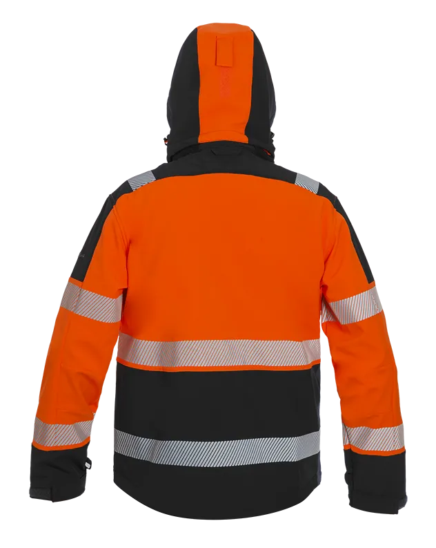High-Visibility softshell jack Tacoma - Fluor Oranje - Zwart