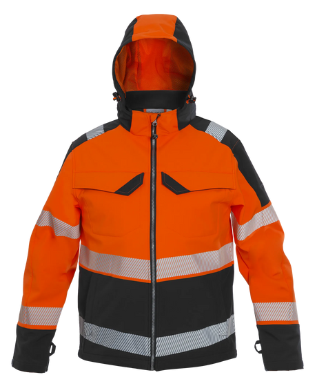 High-Visibility softshell jack Tacoma - Fluor Oranje - Zwart