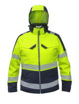 High-Visibility softshell jack Tacoma - Fluor Geel - Marine