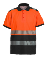 High-Visibility poloshirt RWS Tonga - Fluor Oranje - Zwart
