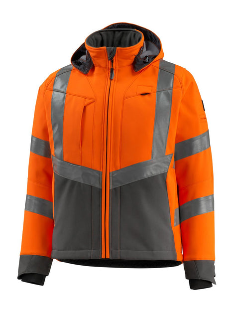 Softshell jas 15502 - 1418 - hi-vis oranje/donkerantraciet