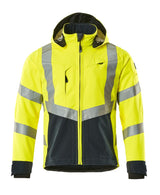 Softshell jas 15502 - 17010 - hi-vis geel/donkermarine