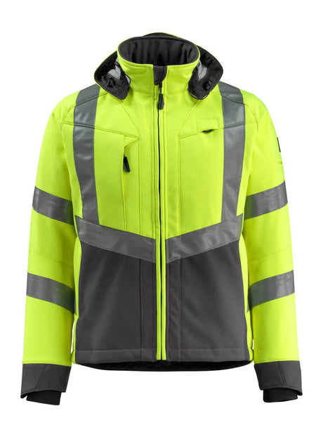 Softshell jas 15502 - 1718 - hi-vis geel/donkerantraciet